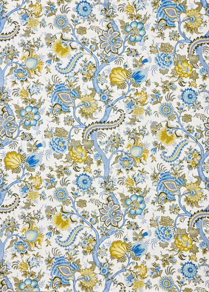 SCALAMANDRE  METROPOLITAN PALAMPORE PRINT FABRIC SKY AND SUNLIGHT   - SC 000116649 NEW SKU # SC166490001