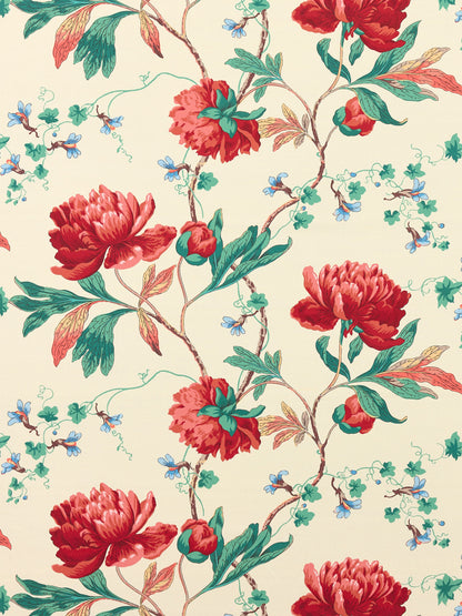 SCALAMANDRE  ISADORA PRINT FABRIC RED MULTI   - SC 000116650 NEW SKU # SC166500001