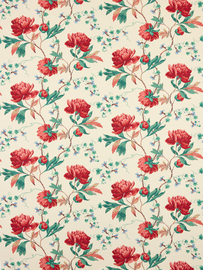 SCALAMANDRE  ISADORA PRINT FABRIC RED MULTI   - SC 000116650 NEW SKU # SC166500001