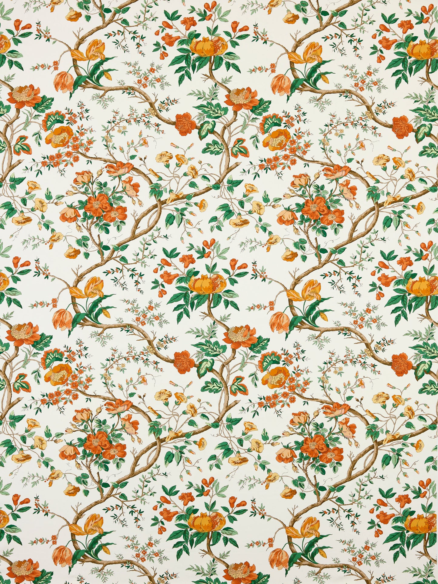 SCALAMANDRE  PERSEPHONE PRINT FABRIC PERSIMMON   - SC 000116651 NEW SKU # SC166510001