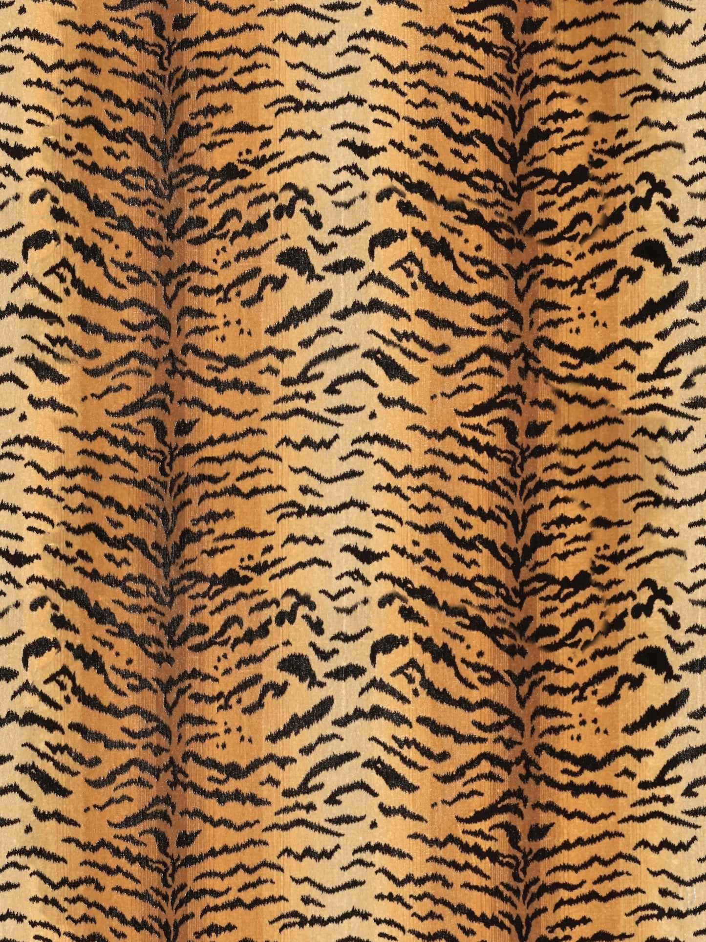 SCALAMANDRE  TIGRE - SILK FABRIC IVORY, GOLD & BLACK   - SC 000126167MM