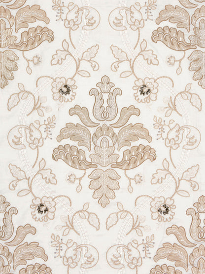 SCALAMANDRE  ISABELLA EMBROIDERY FABRIC CHAMPAGNE   - SC 000127033 NEW SKU # SC270330001