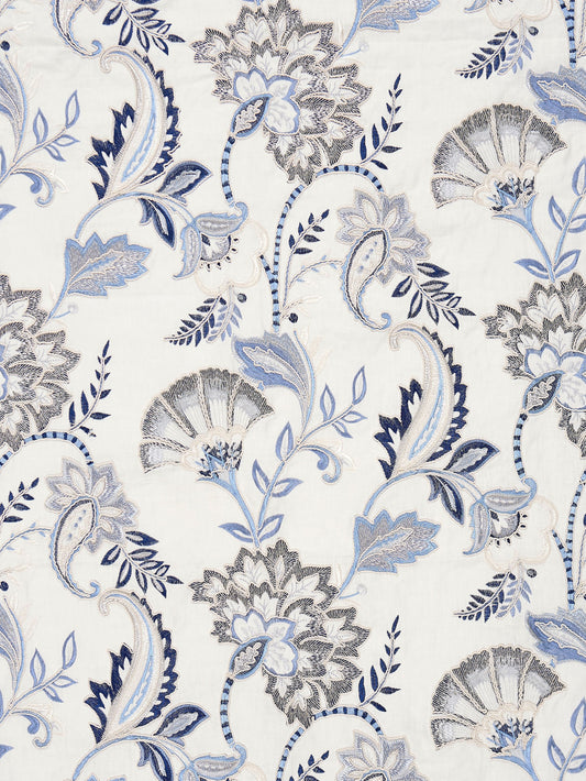 SCALAMANDRE  ADARA EMBROIDERY FABRIC DELFT   - SC 000127036