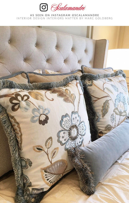 SCALAMANDRE  WILLOWOOD EMBROIDERY FABRIC SUMMER SAGE   - SC 000127071 NEW SKU # SC270710001