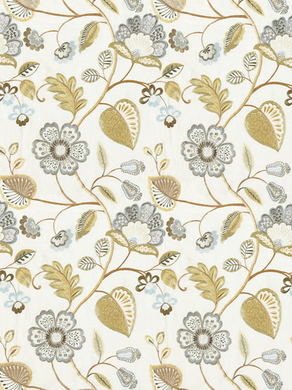 SCALAMANDRE  WILLOWOOD EMBROIDERY FABRIC SUMMER SAGE   - SC 000127071 NEW SKU # SC270710001