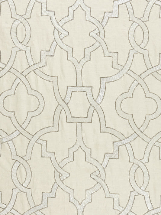 SCALAMANDRE  DAMASCUS EMBROIDERY FABRIC ALABASTER   - SC 000127073