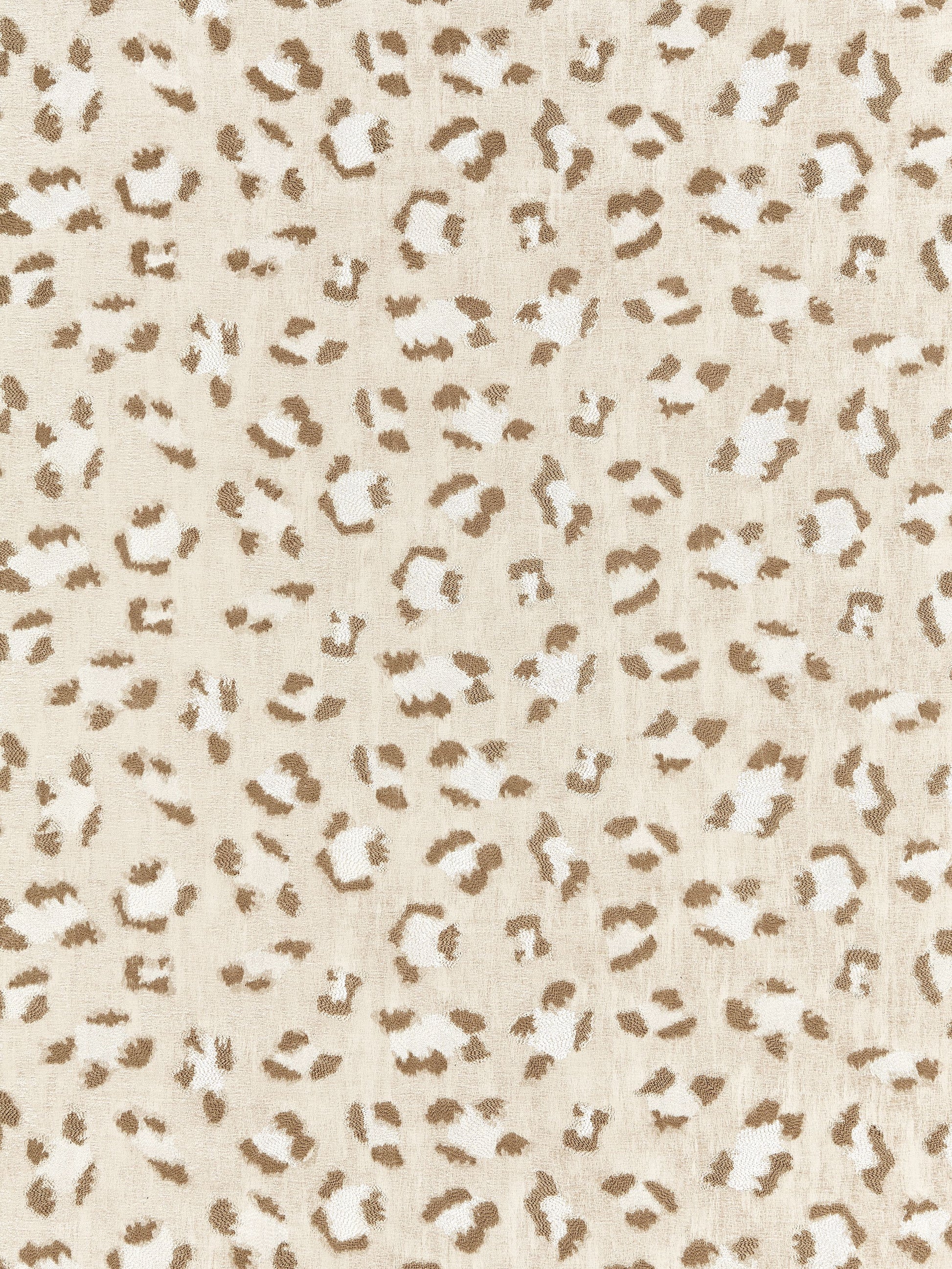 SCALAMANDRE  BRODERIE LEOPARD FABRIC CAMEL ON CREAM   - SC 000127075