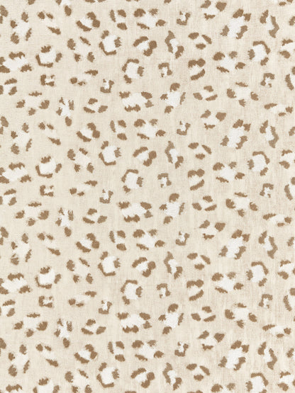 SCALAMANDRE  BRODERIE LEOPARD FABRIC CAMEL ON CREAM   - SC 000127075 NEW SKU # SC270750001