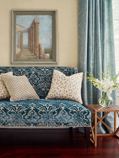 SCALAMANDRE  BRODERIE LEOPARD FABRIC CAMEL ON CREAM   - SC 000127075 NEW SKU # SC270750001