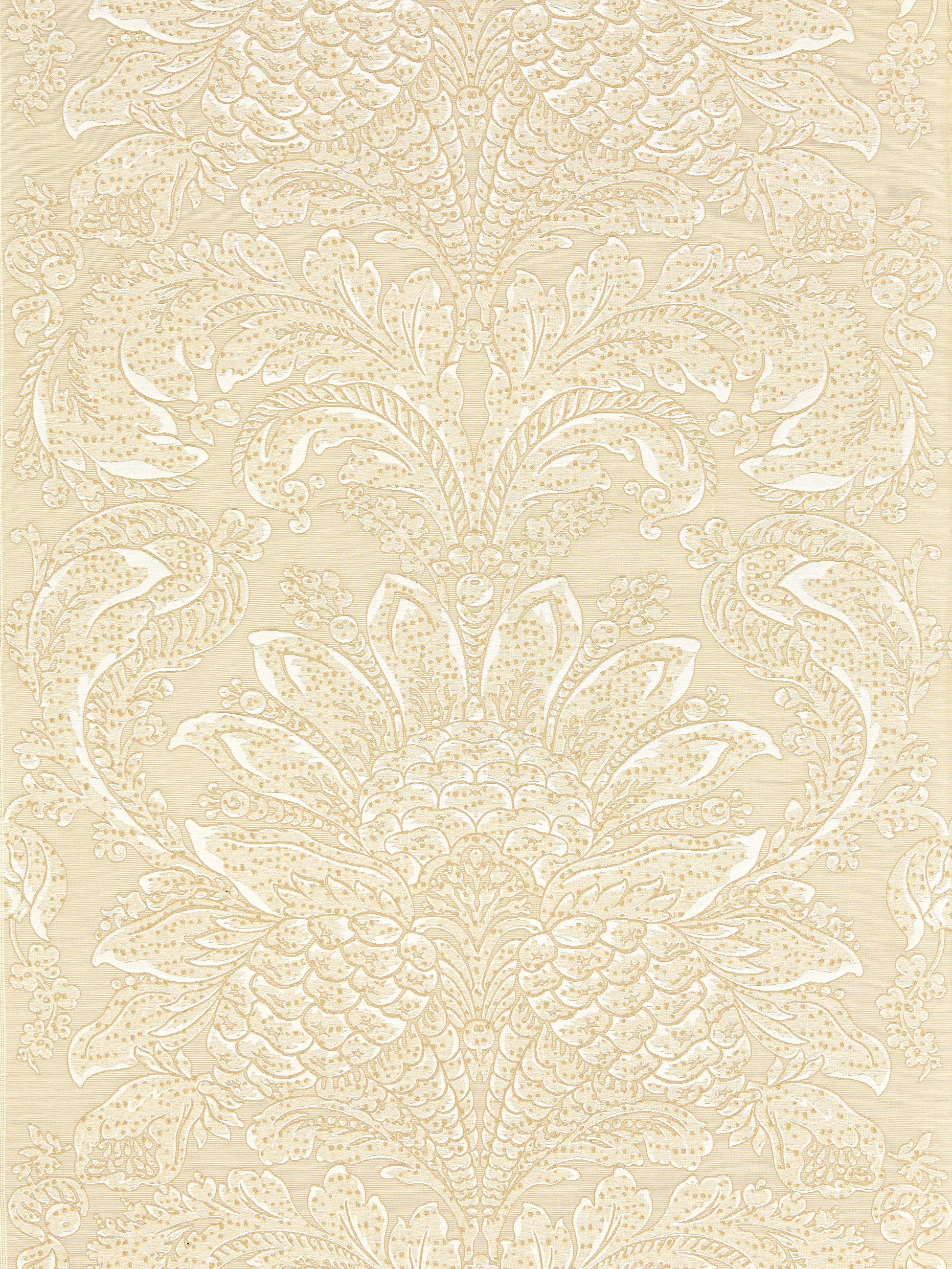 SCALAMANDRE  CARLOTTA DAMASK FABRIC BISQUE   - SC 000127081