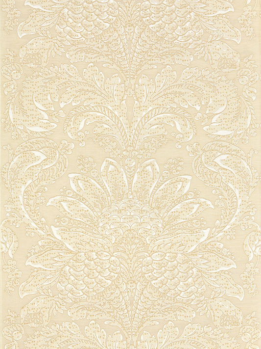 SCALAMANDRE  CARLOTTA DAMASK FABRIC BISQUE   - SC 000127081