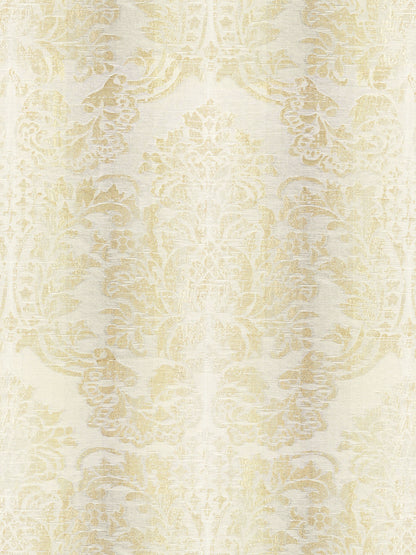 SCALAMANDRE  SORRENTO LINEN DAMASK FABRIC PARCHMENT   - SC 000127093 NEW SKU # SC270930001