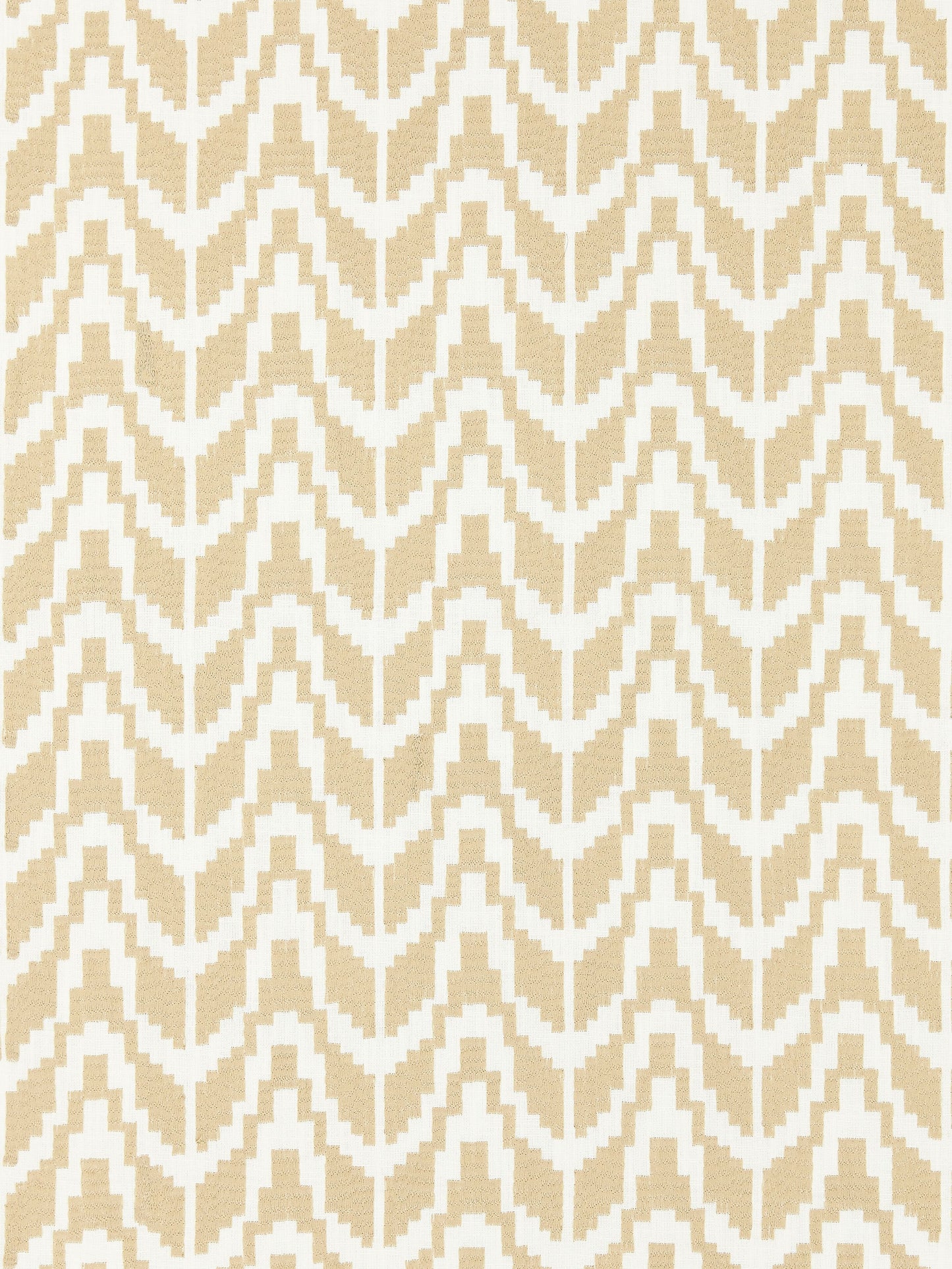 SCALAMANDRE  CHEVRON EMBROIDERY FABRIC STRAW   - SC 000127103