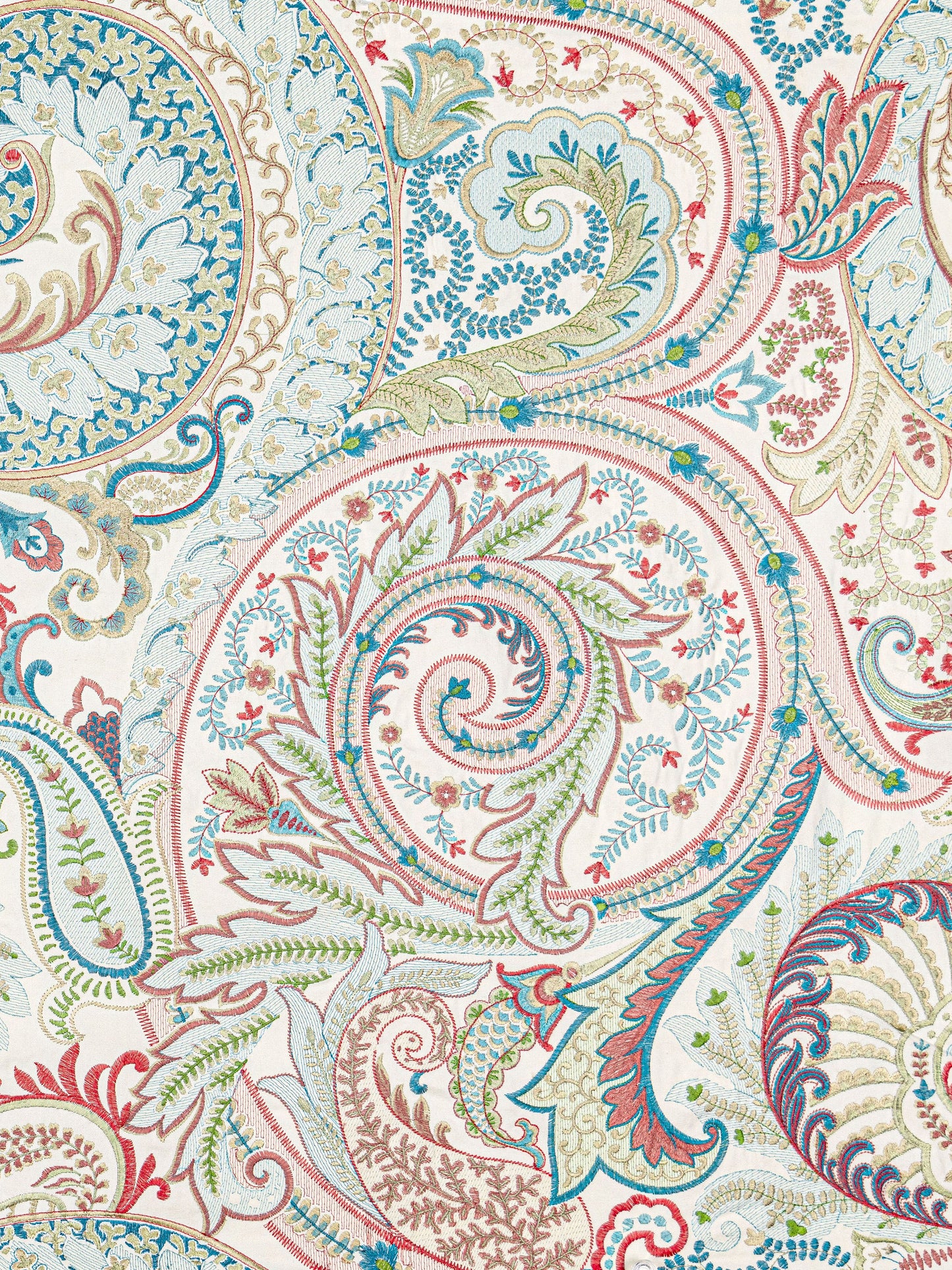 SCALAMANDRE  MALABAR PAISLEY EMBROIDERY FABRIC BLOOM   - SC 000127124