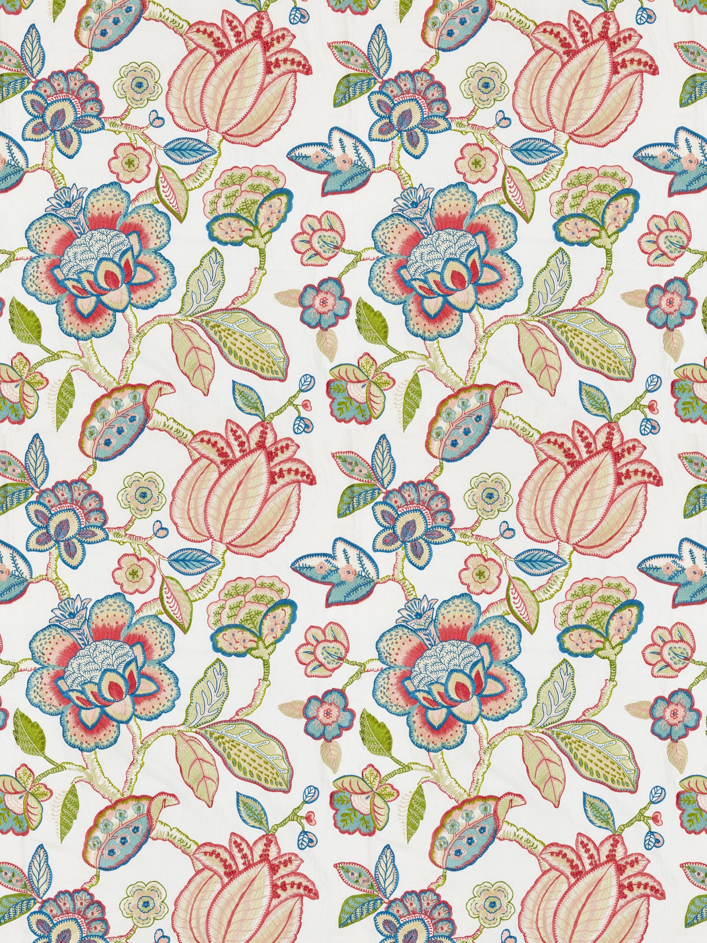 SCALAMANDRE  COROMANDEL EMBROIDERY FABRIC BLOOM   - SC 000127126 NEW SKU # SC271260001