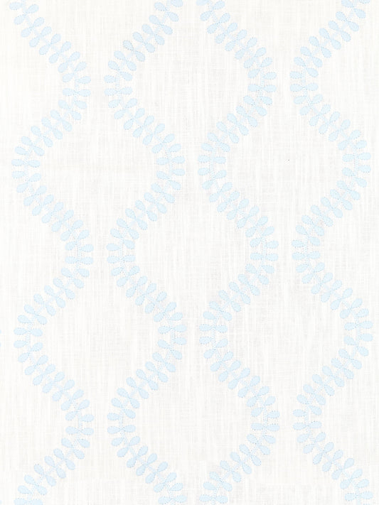 SCALAMANDRE  FOGLIA EMBROIDERY FABRIC SKY   - SC 000127127