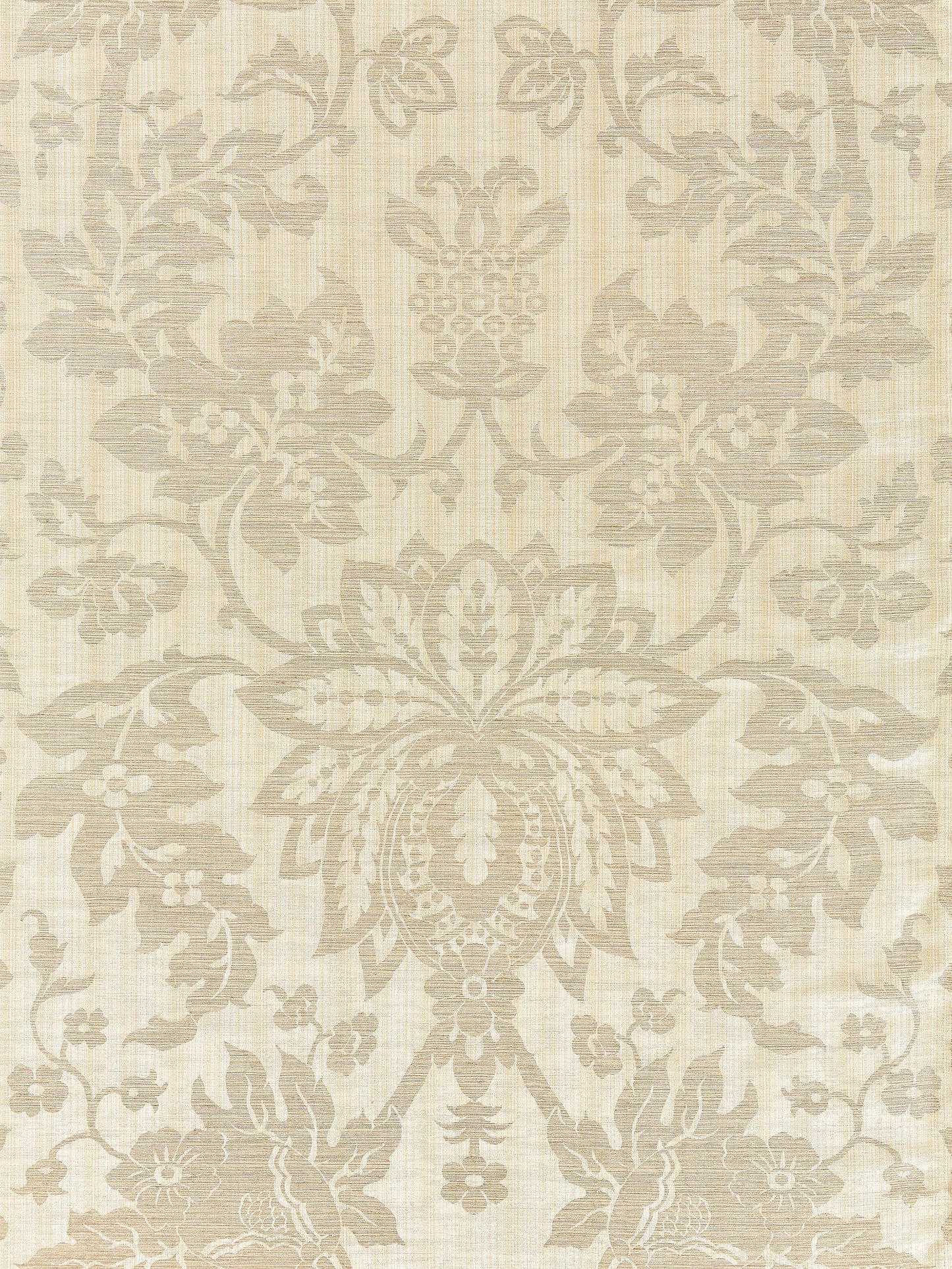 SCALAMANDRE  METALLINE DAMASK FABRIC CHAMPAGNE   - SC 000127136