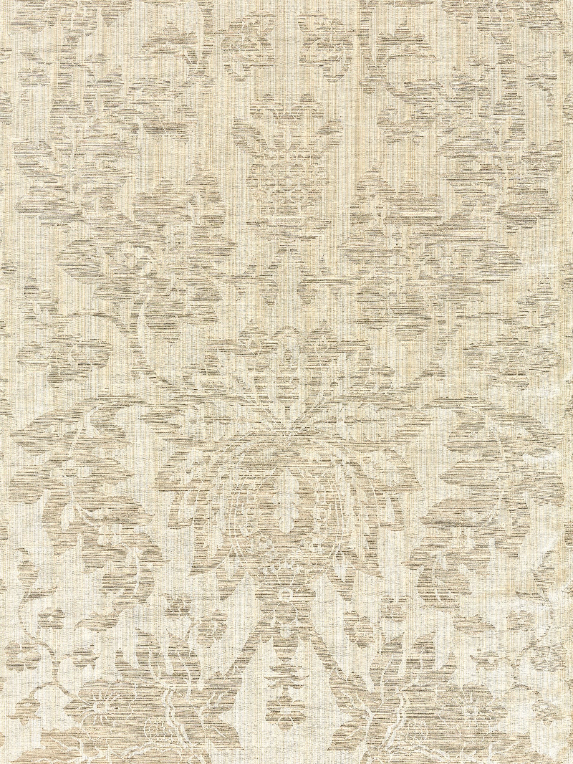 SCALAMANDRE  METALLINE DAMASK FABRIC CHAMPAGNE   - SC 000127136