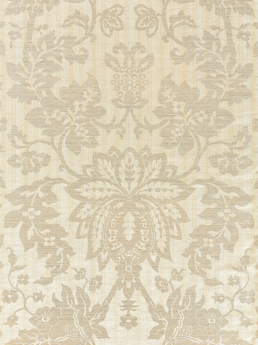 SCALAMANDRE  METALLINE DAMASK FABRIC CHAMPAGNE   - SC 000127136