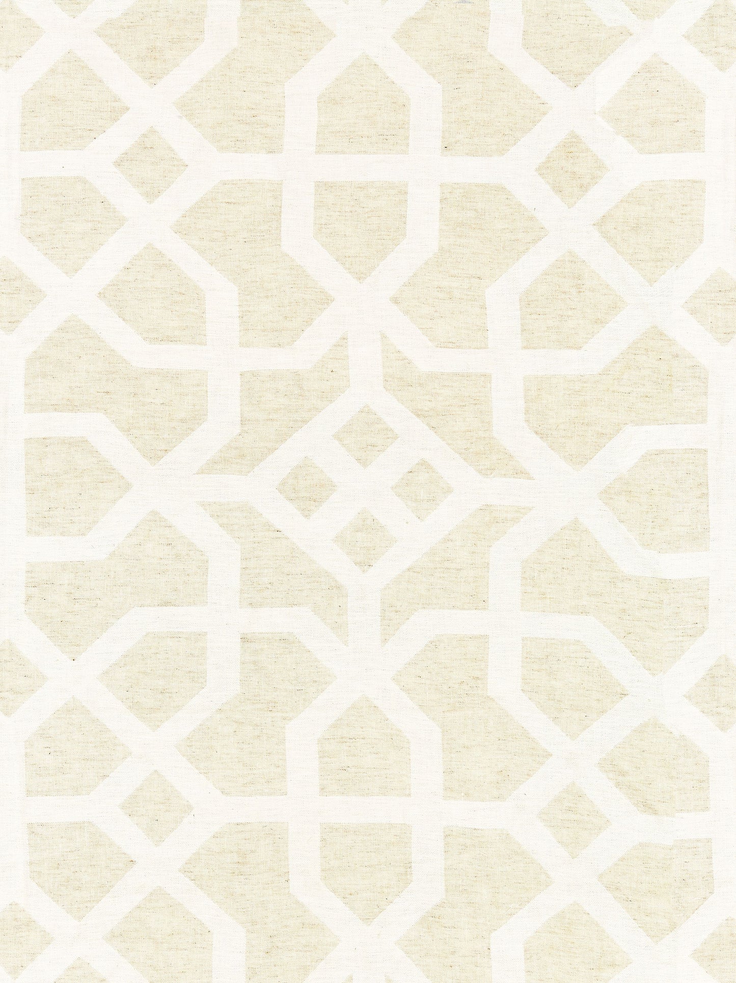 SCALAMANDRE  LINEN LATTICE FABRIC NATURAL & IVORY   - SC 000127149