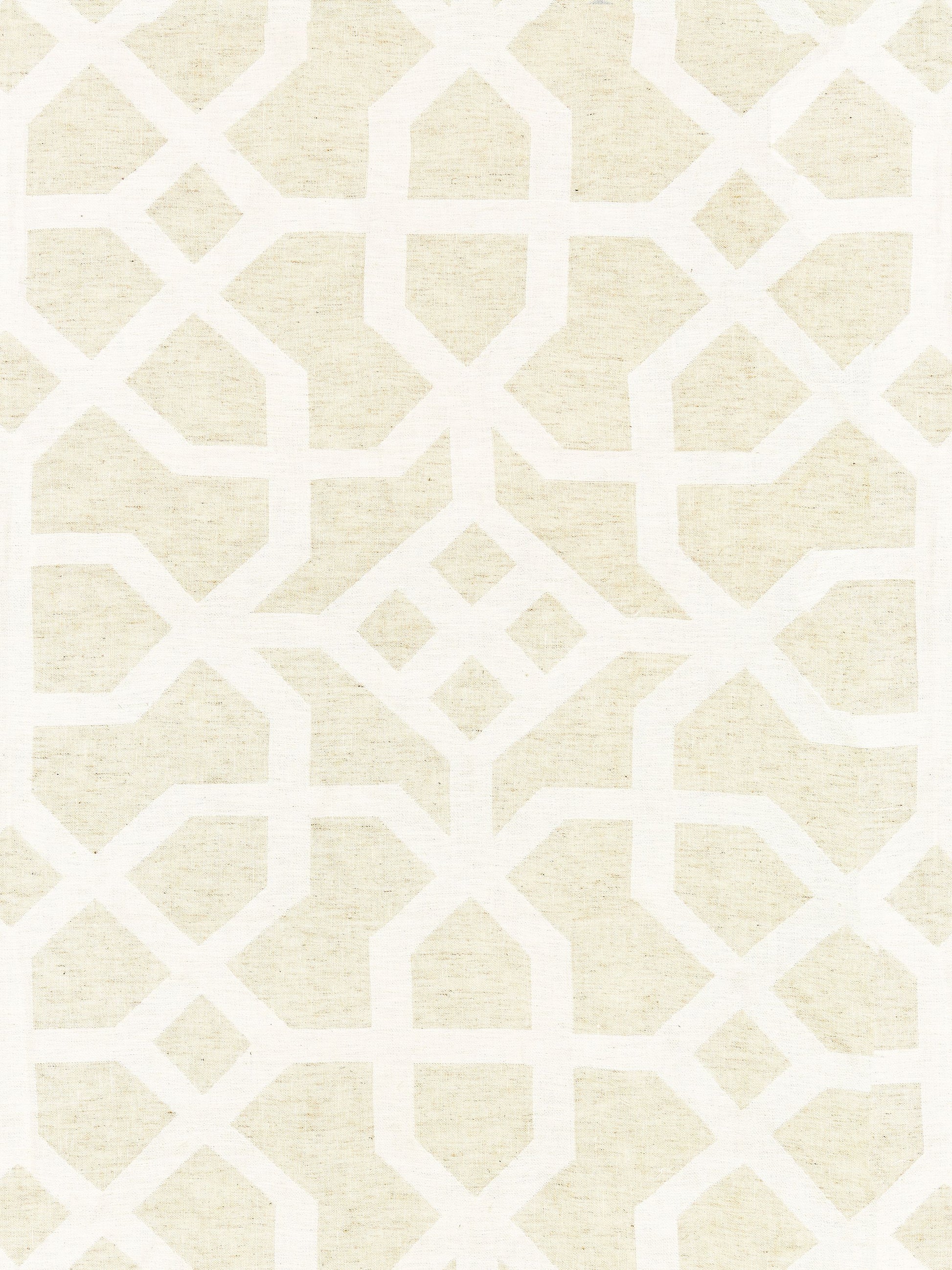 SCALAMANDRE  LINEN LATTICE FABRIC NATURAL & IVORY   - SC 000127149