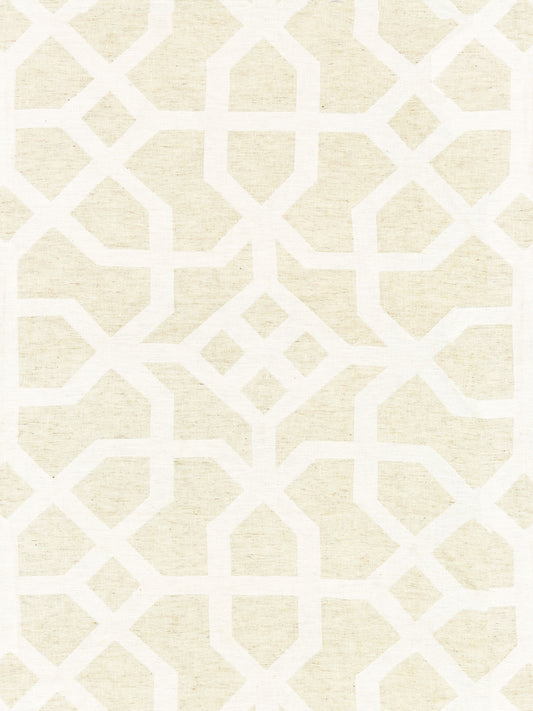 SCALAMANDRE  LINEN LATTICE FABRIC NATURAL & IVORY   - SC 000127149