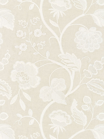 SCALAMANDRE  KENSINGTON EMBROIDERY FABRIC FLAX   - SC 000127151 NEW SKU # SC271510001