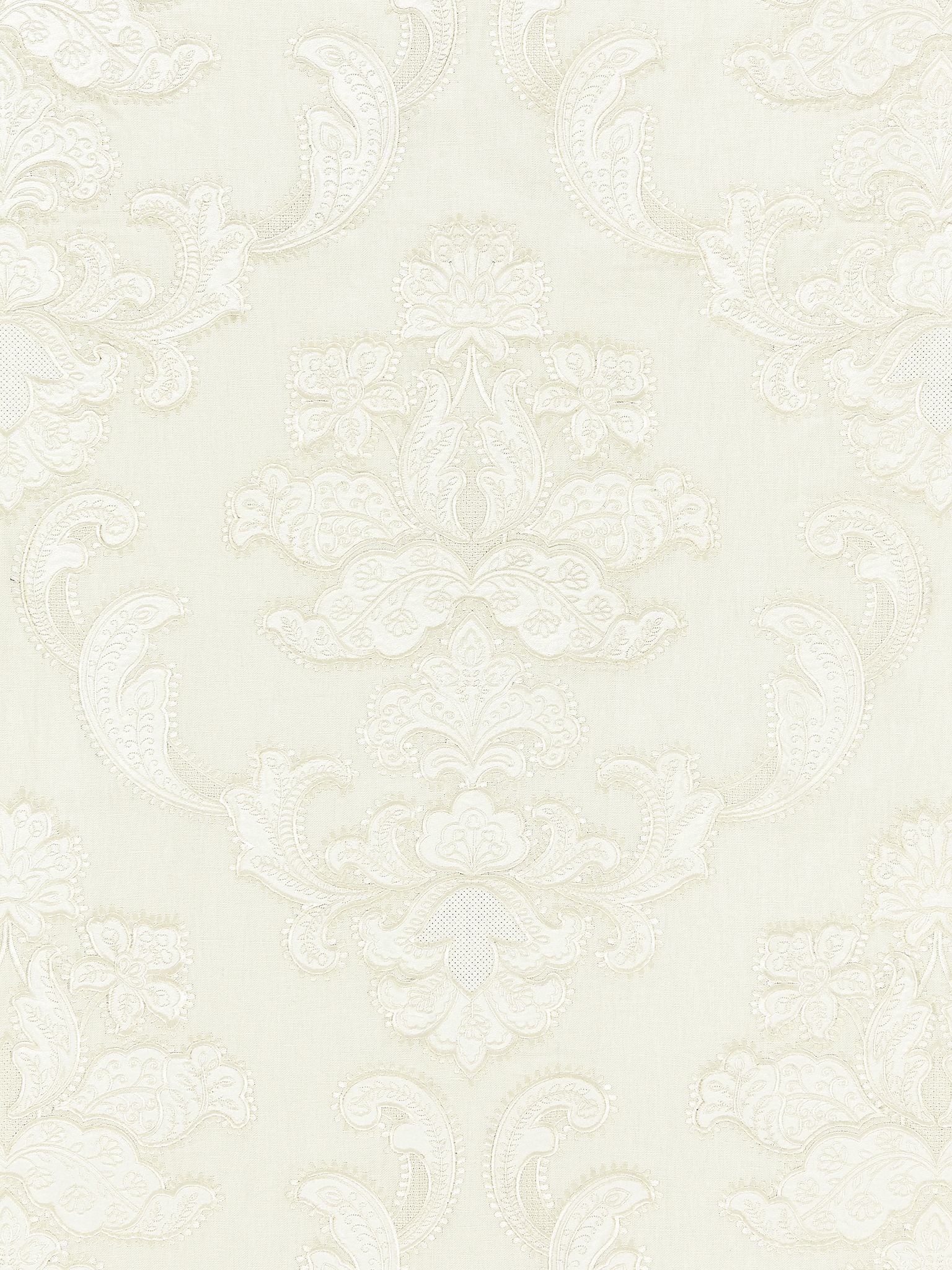 SCALAMANDRE  CORNELIA DAMASK EMBROIDERY FABRIC IVORY   - SC 000127160