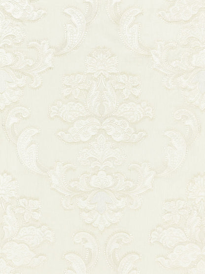 SCALAMANDRE  CORNELIA DAMASK EMBROIDERY FABRIC IVORY   - SC 000127160 NEW SKU # SC271600001