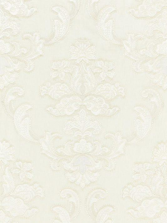 SCALAMANDRE  CORNELIA DAMASK EMBROIDERY FABRIC IVORY   - SC 000127160