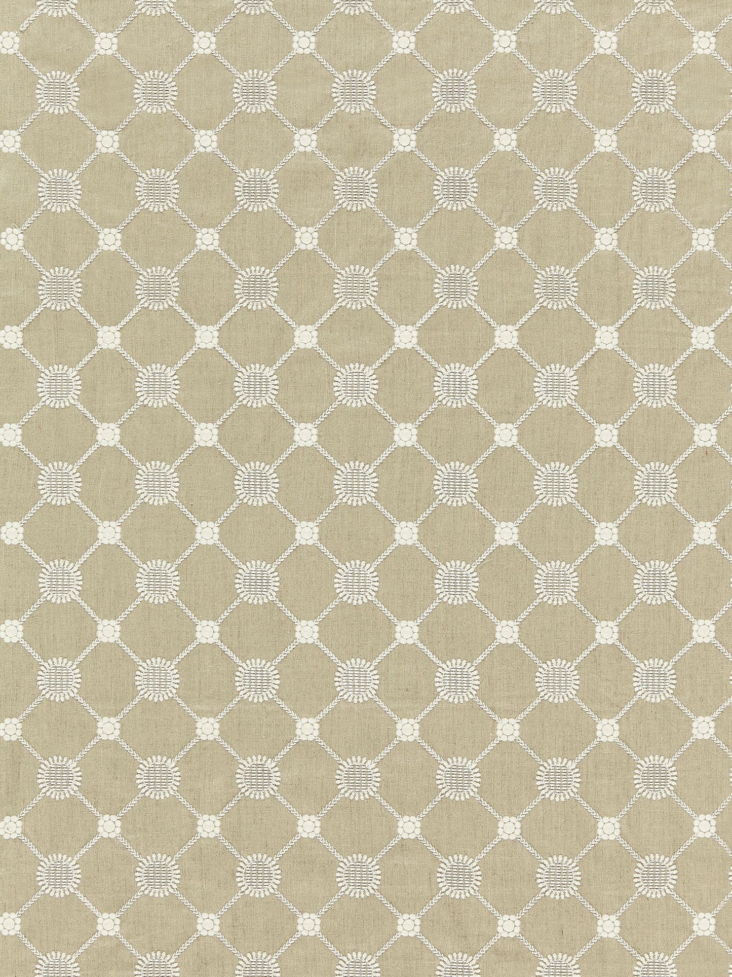 SCALAMANDRE  GUSTAVIAN DIAMOND FABRIC FLAX   - SC 000127161