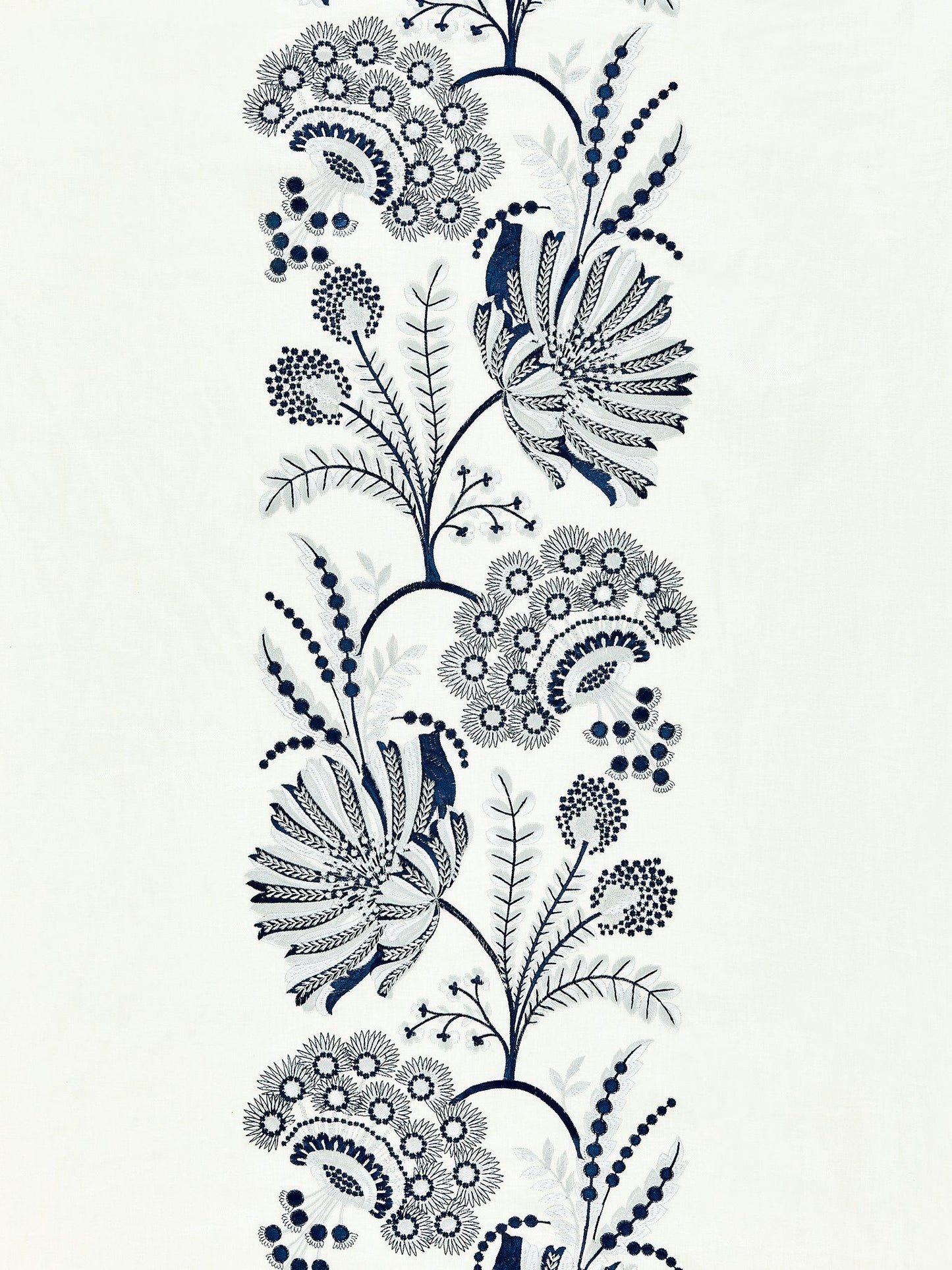 SCALAMANDRE  ANNELISE EMBROIDERY FABRIC PORCELAIN   - SC 000127162