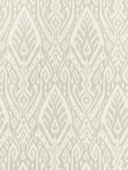 Cream and beige linen fabric with ikat pattern.