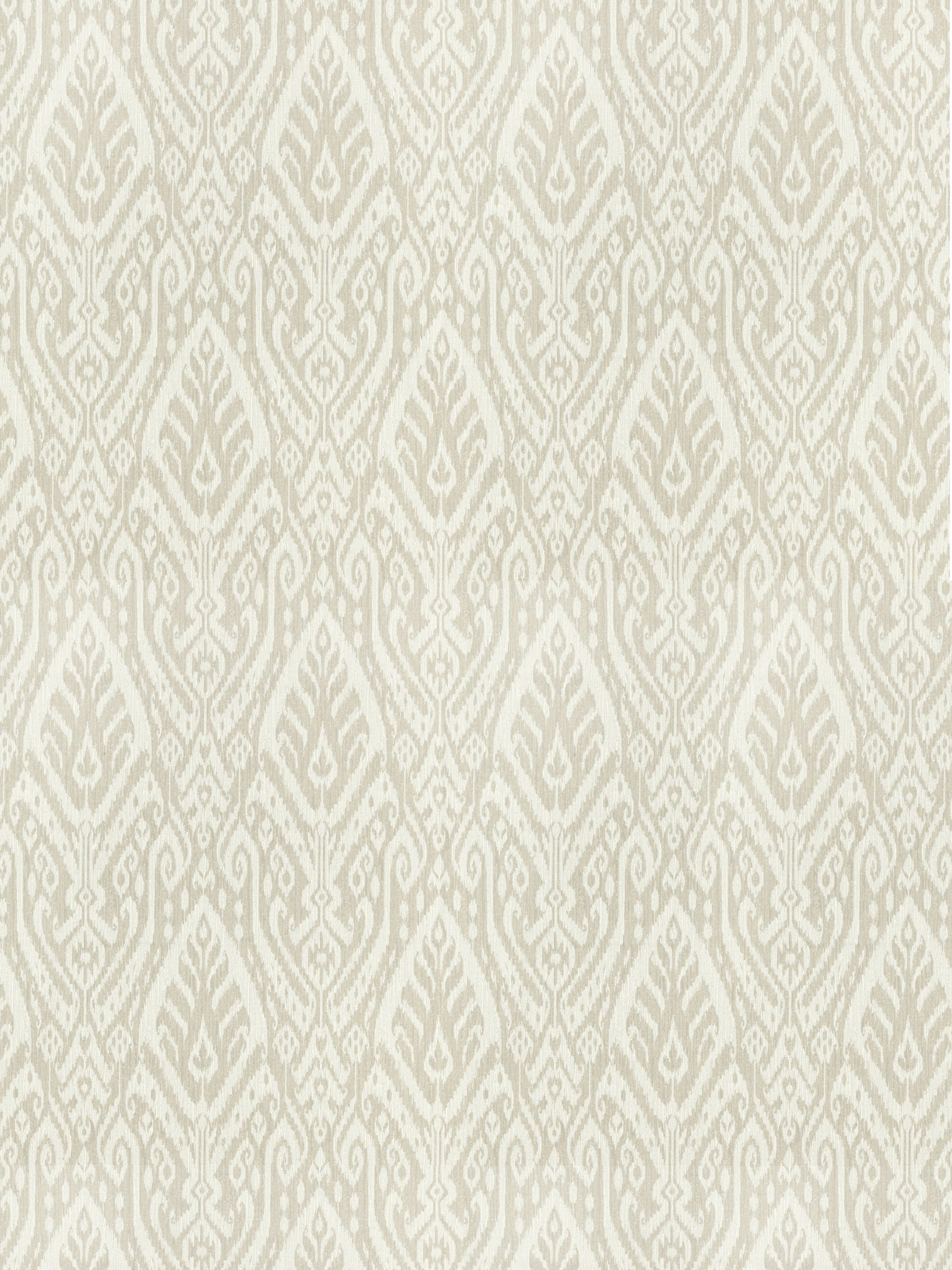 Cream-beige Ikat-patterned linen fabric; suitable for upholstery or wallpaper.