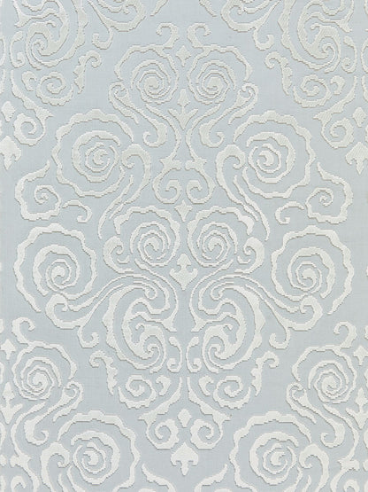 SCALAMANDRE  CIRRUS VELVET DAMASK FABRIC MIST   - SC 000127219 NEW SKU # SC272190001