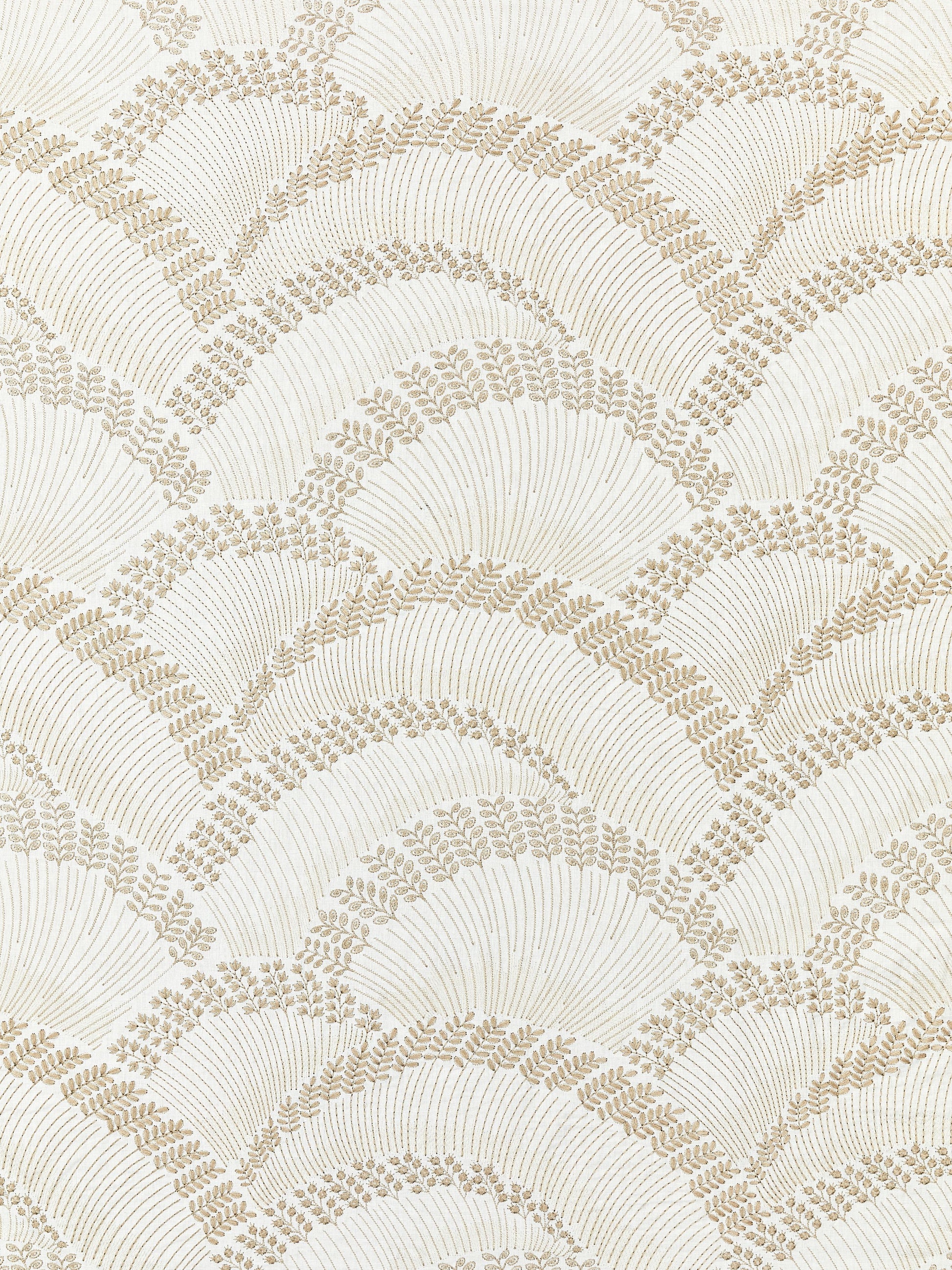 SCALAMANDRE  LOVEGRASS EMBROIDERY FABRIC LATTE   - SC 000127256