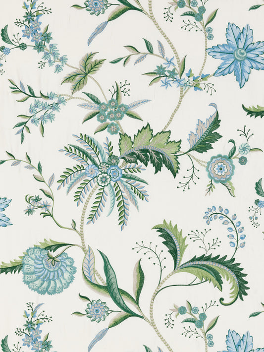 SCALAMANDRE  SERAPHINE EMBROIDERED SILK FABRIC MEADOW   - SC 000127325