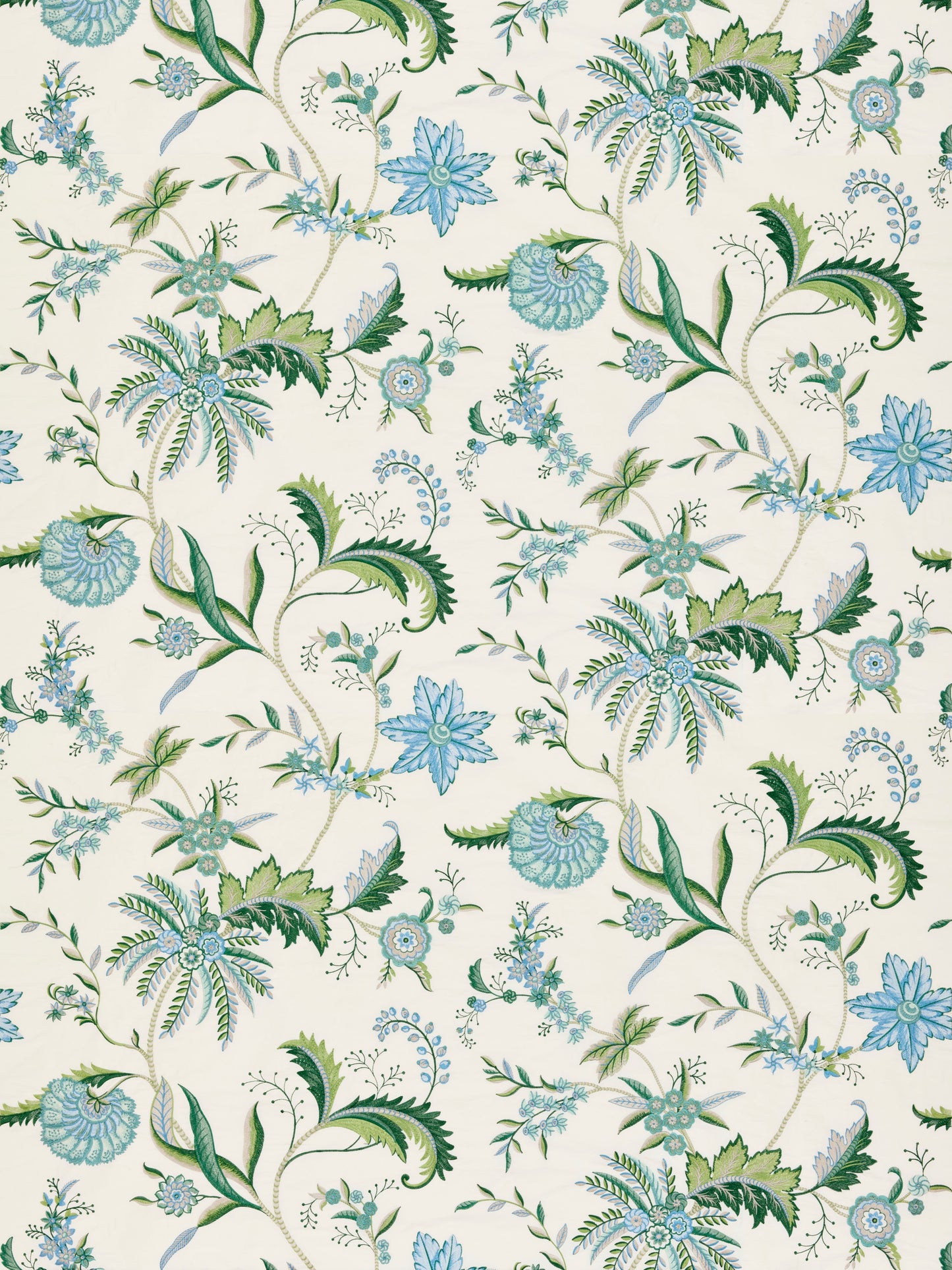 SCALAMANDRE  SERAPHINE EMBROIDERED SILK FABRIC MEADOW   - SC 000127325 NEW SKU # SC273250001