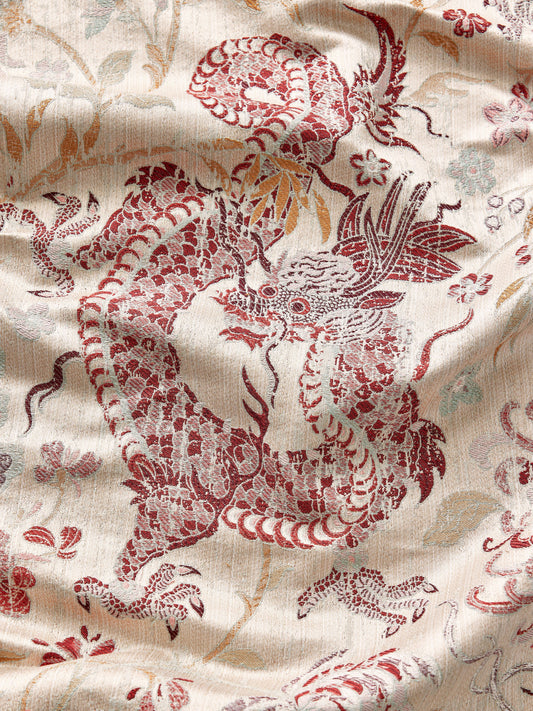 SCALAMANDRE  DRAGON TABLEAU FABRIC WINTER ROSE   - SC 000127327