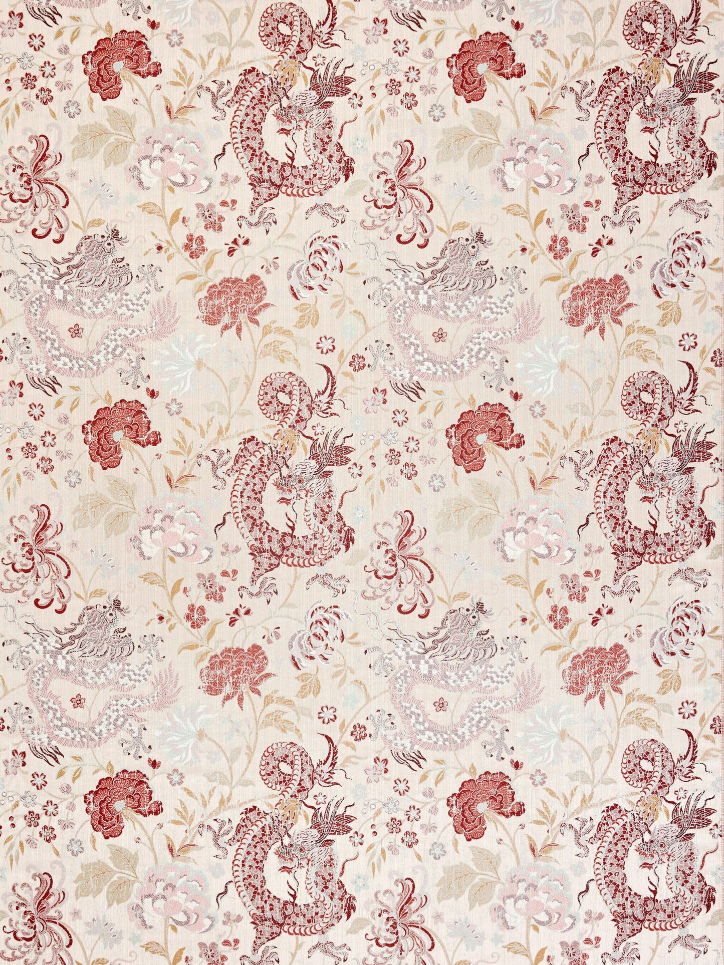 SCALAMANDRE  DRAGON TABLEAU FABRIC WINTER ROSE   - SC 000127327 NEW SKU # SC273270001