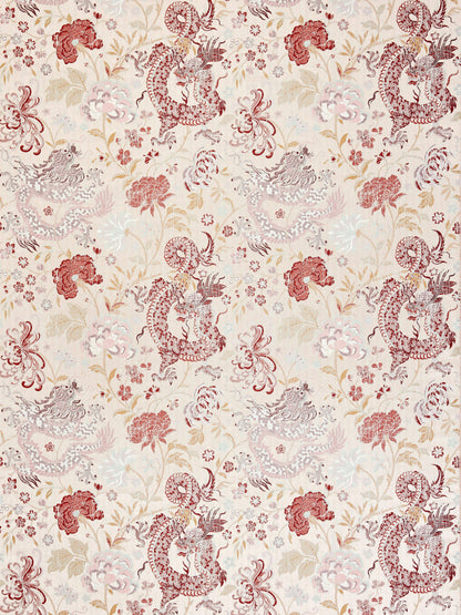 SCALAMANDRE  DRAGON TABLEAU FABRIC WINTER ROSE   - SC 000127327 NEW SKU # SC273270001