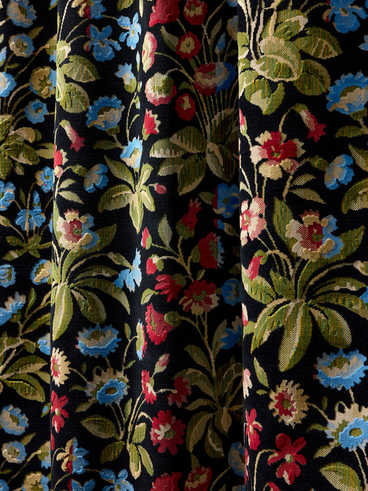 SCALAMANDRE  MILLEFLEUR VELVET FABRIC JET MEADOW   - SC 000127328