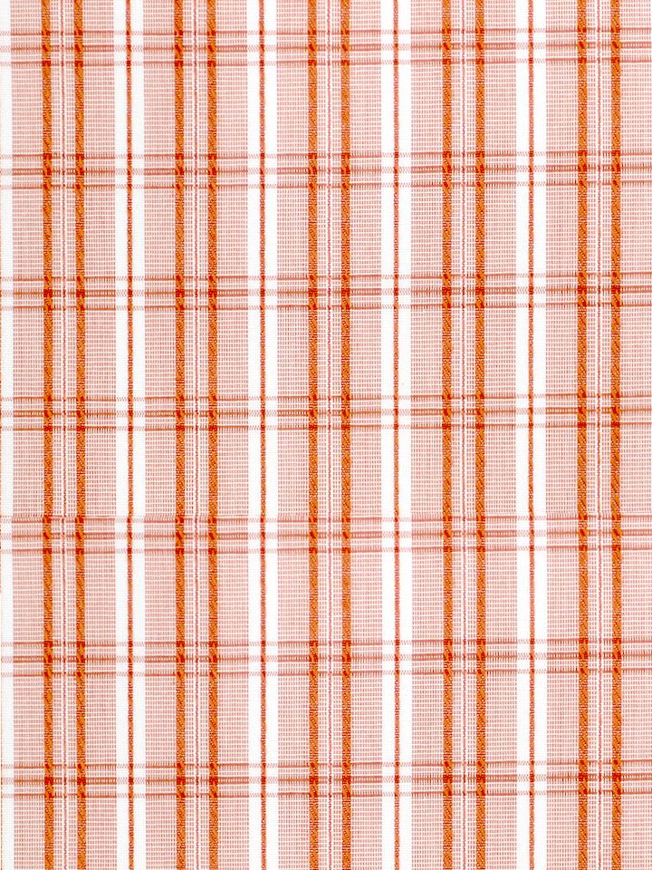 SCALAMANDRE OUTLET  FABRIC CHECK PLEASE  FABRIC TANGERINE   - SC 000136364