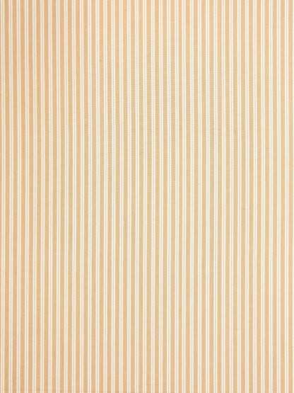 Beige and cream vertical striped fabric texture for upholstery or wallpaper, classic striped pattern.
