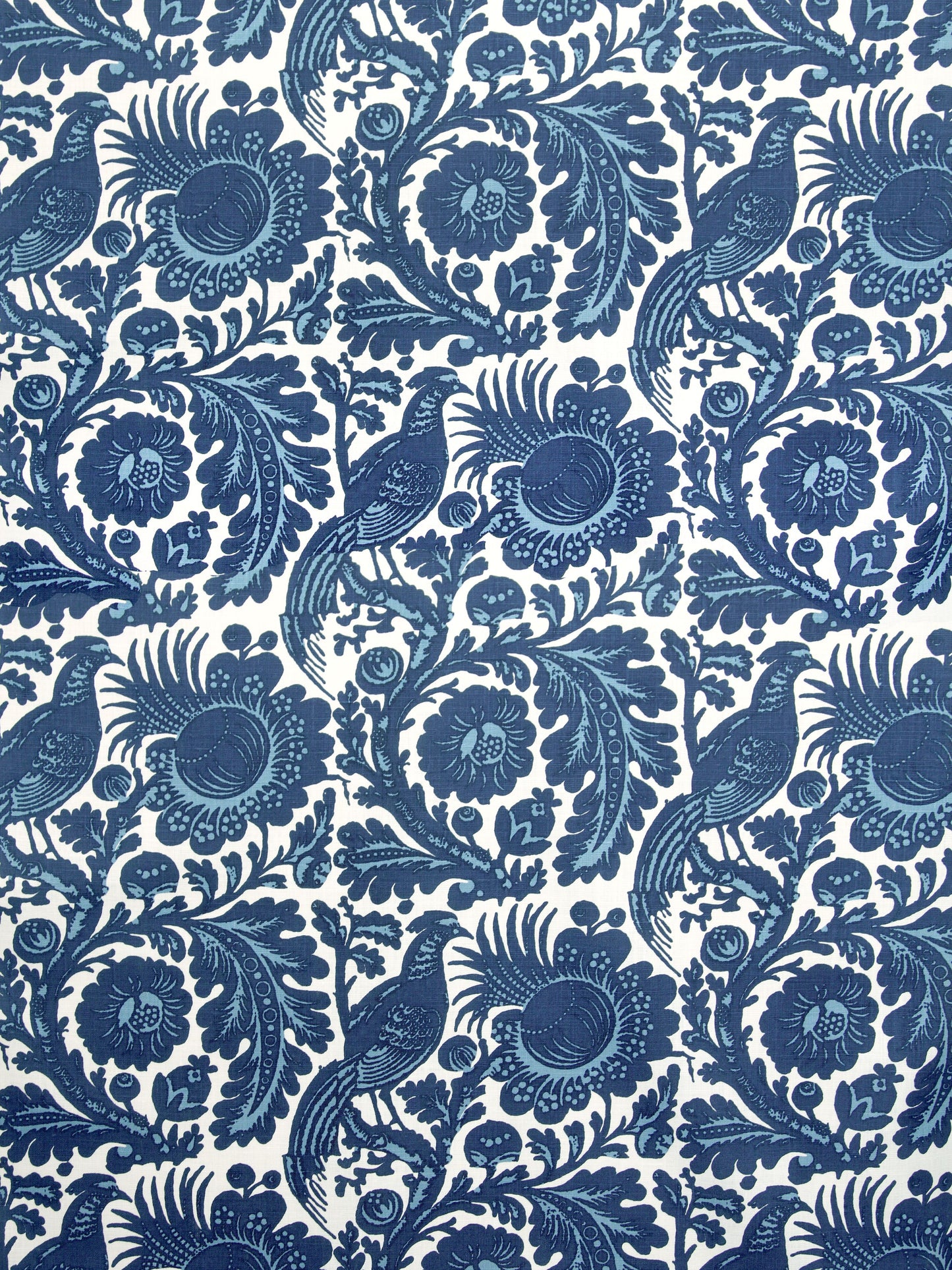 SCALAMANDRE  RESIST PRINT FABRIC LIGHT & DARK BLUE ON WHITE   - SC 00016218M NEW SKU # SC6218M0001
