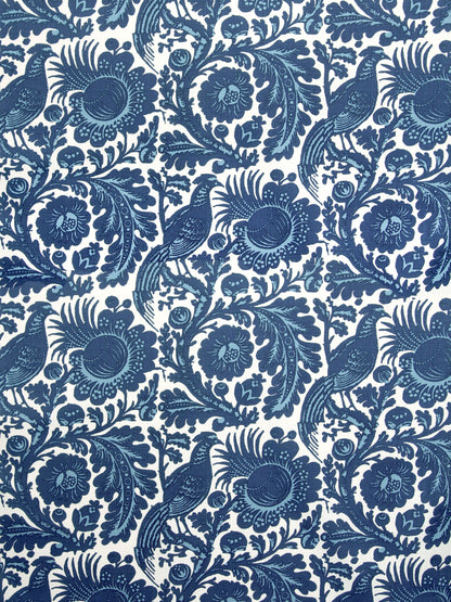SCALAMANDRE  RESIST PRINT FABRIC LIGHT & DARK BLUE ON WHITE   - SC 00016218M NEW SKU # SC6218M0001