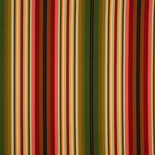 SCALAMANDRE OUTLET  FABRIC VENETIAN STRIPE  FABRIC MULTI REDS, GREENS, BROWNS   - SC 000199462MM