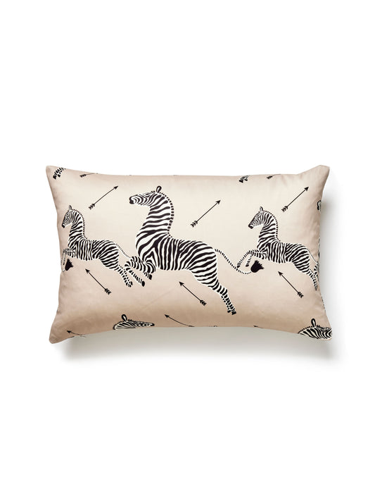 SCALAMANDRE PILLOWS   BIRD / ANIMAL 
GRAPHIC LUMBAR    - SC 0001LPZEBPILL