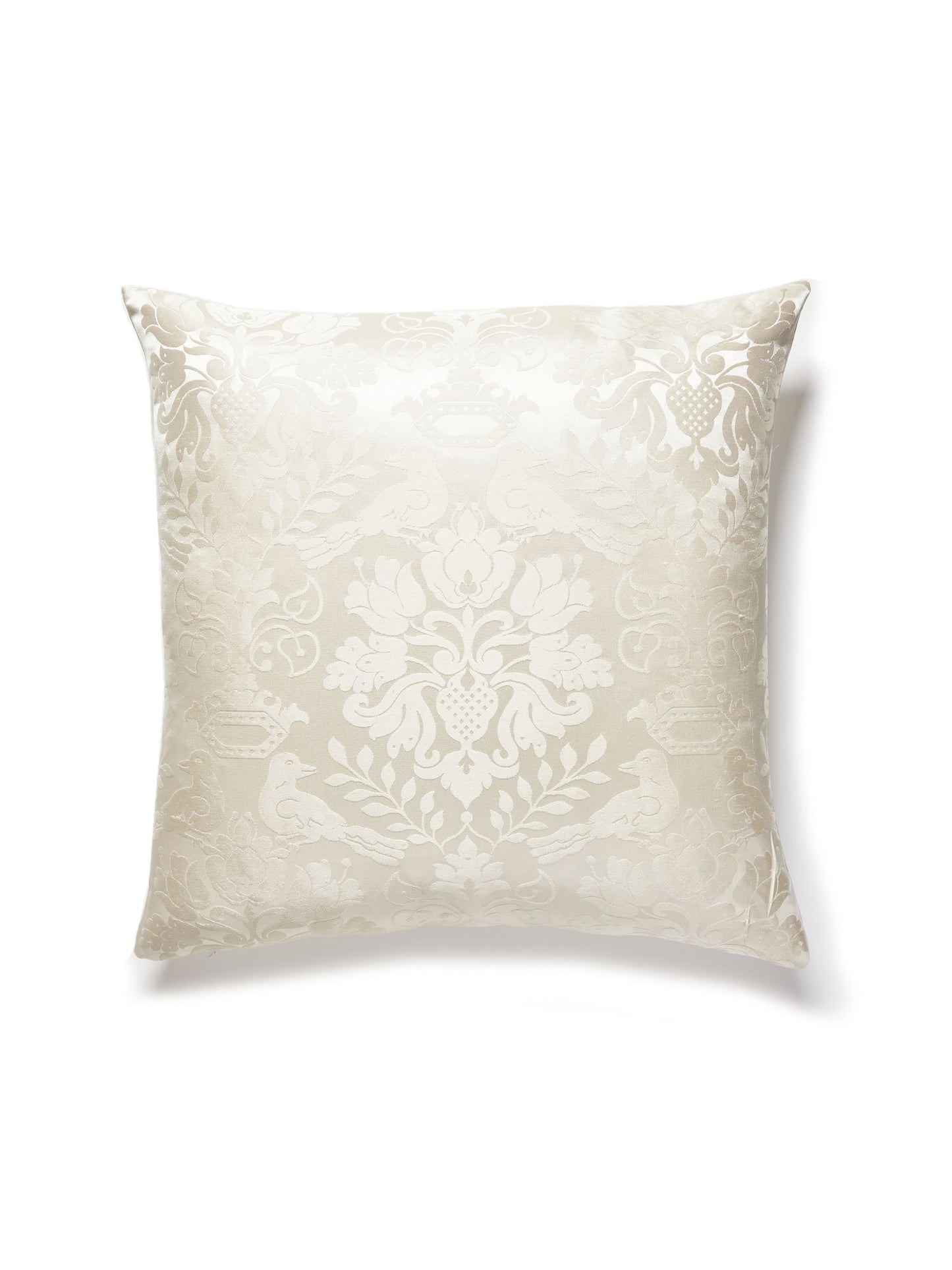 SCALAMANDRE PILLOWS   BIRD / ANIMAL 
DAMASK 
HISTORIC SQUARE    - SC 0001SDDK1098 NEW SKU # SCSDDK10980001