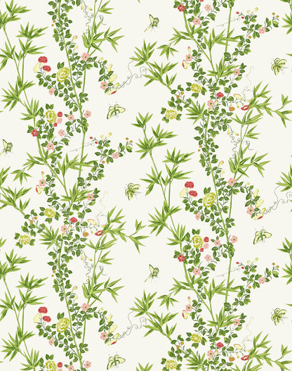 SCALAMANDRE  JARDIN DE CHINE BIRD , ANIMAL 
BOTANICAL , FOLIAGE 
CHINOISERIE 
FLORAL SPRING   - SC 0001WP88375 NEW SKU # SCWP883750001